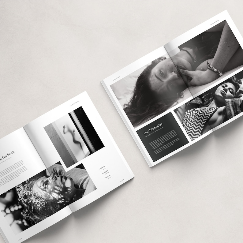 スコットランド ルックブック テンプレート、InDesign テンプレート、編集可能な雑誌テンプレート、白黒デザイン、デジタル ダウンロード、電子書籍テンプレート 画像 7