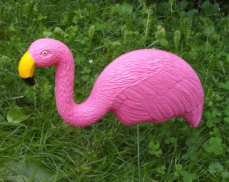 Pair Pink Flamingo Yard Art Garden Decorations Plastic | Etsy