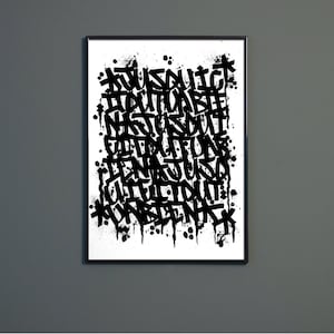 Original Acrylic Paint 70x50cm - 19.7x27.5&quot; La Haine Art Poster Contemporary Painting Street Art Love Graffiti Wall Art Home Decor New York