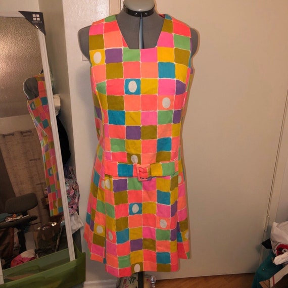 Malia Honolulu festive water color dress vintage 7