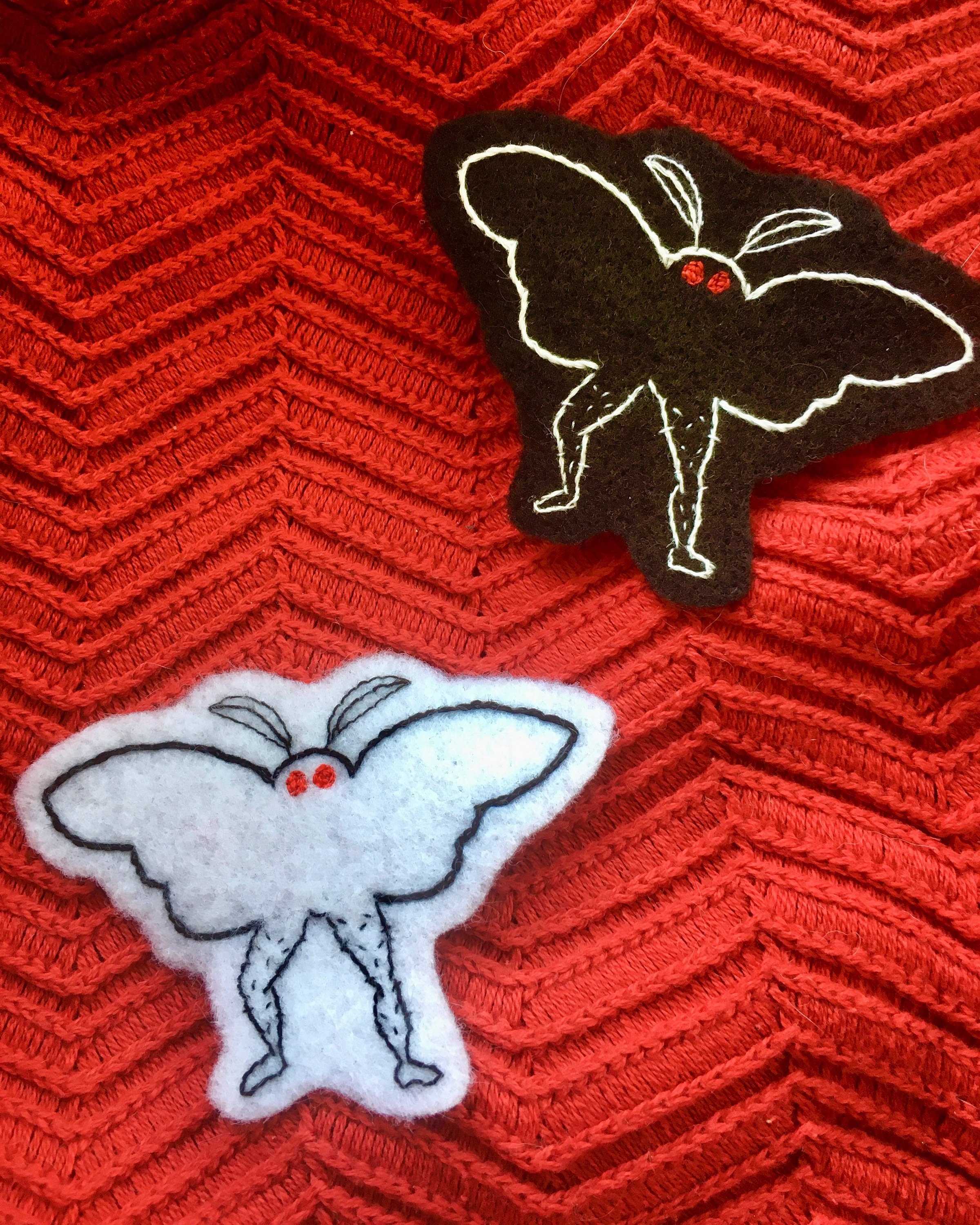 Mothman patch jessecmault handmade embroidered patch  etsy