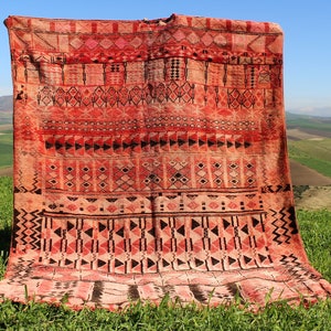 Vintage Moroccan Rug -- 6 x 8 -Handmade Beni Ourain-Area Rug-Berber Rug-Authentic Beni Ouarain Rug-Boujad (270x200)-trendy rug-checkered rug