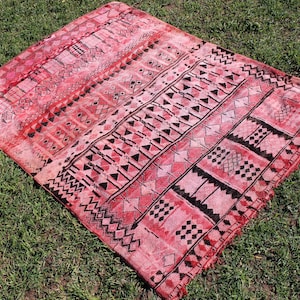 Vintage Moroccan Rug 6 x 8 Handmade Beni Ourain-Area Rug-Berber Rug-Authentic Beni Ouarain Rug-Boujad 270x200trendy rug-checkered rug image 2