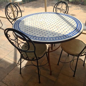Magnificent Moroccan Mosaic Table - Handcrafted Round Garden Table, Zellige Dining Table for Indoor and Outdoor Use, Personalized Christmas