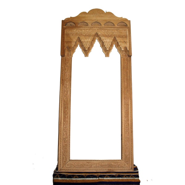 Wood Mirror : Handcrafted Moroccan Wooden Mirror Exquisite Elegance For Home Decor,Living Room Furniture,Wall Hanging Mirror,Polished Mirror