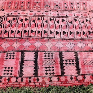 Vintage Moroccan Rug 6 x 8 Handmade Beni Ourain-Area Rug-Berber Rug-Authentic Beni Ouarain Rug-Boujad 270x200trendy rug-checkered rug image 5