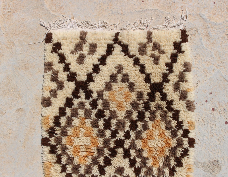 SMALL MOROCCAN RUG 2x6 74 x 190cm-Handmade Vintage Moroccan Rug A Masterpiece of Berber Artistry-boho rug-beni ourain rug-tufted rug image 5