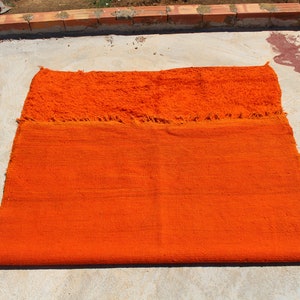 moroccan rug 6x8 : orange rug a murakami rug beautiful area rug tufted rug a boho rug rya rug Boujaad rug bedroom rug vintage rug safran rug image 9