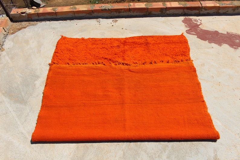 moroccan rug 6x8 : orange rug a murakami rug beautiful area rug tufted rug a boho rug rya rug Boujaad rug bedroom rug vintage rug safran rug image 9