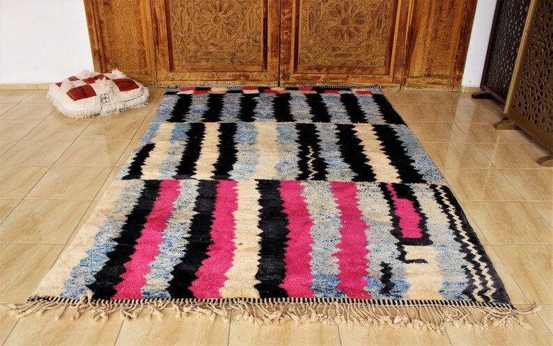 Custom Moroccan rug Moroccan rug berber rug custom doormat Beni ourain rug Wool Area handemade rug azilal rug checkered rug image 3