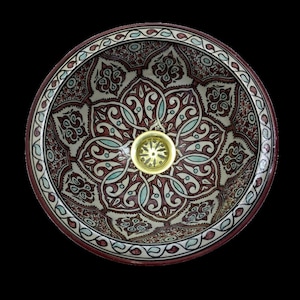 Handmade Moroccan Ceramic Sink – Customizable in Size and Color - Artisanal Moroccan Ceramic Sink: Handcrafted and Hand - Painted Washbasin