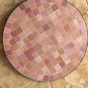Mosaic Table : Pink Mosaic Round Table - A Blend of Moroccan Design and ...