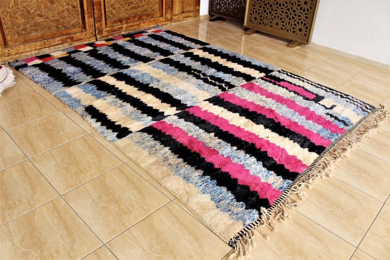 Custom Moroccan rug Moroccan rug berber rug custom doormat Beni ourain rug Wool Area handemade rug azilal rug checkered rug image 2