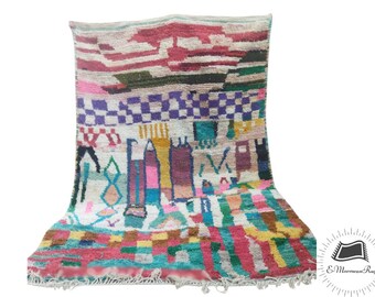 Moroccan Rug : multicolored Custom Rug-Fablous Wool Rug - Amazing Custom Rug Boujaad Rug - Handwoven wool Rug - bohemian Rug