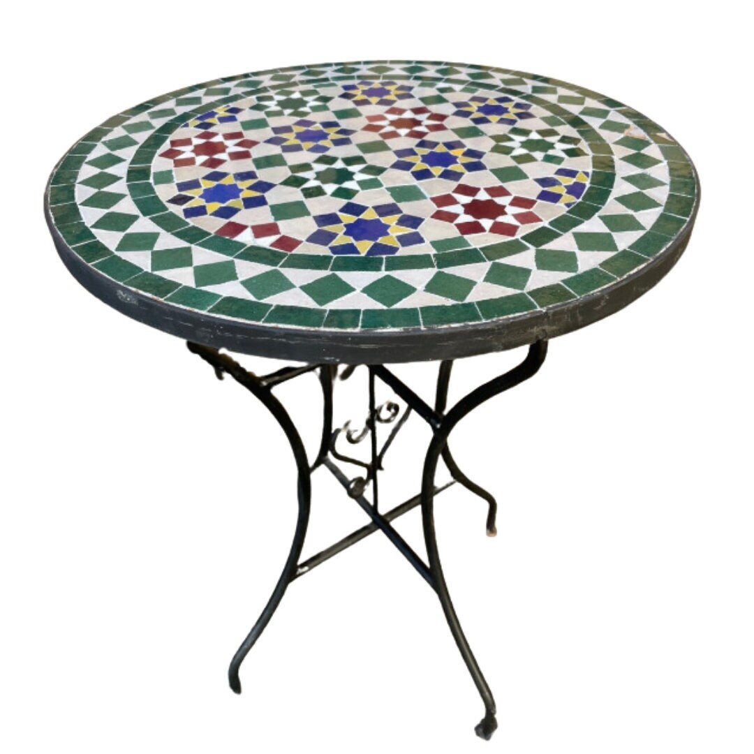 Mosaic Table Moroccan Mosaic Garden Table Mosaic Art Outdoor Etsy
