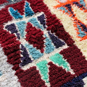 vintage moroccan rug 183x112moroccan wool rug 3 x 6 boho rug-berber carpet-boujaad rug-beni ourain-morocco rug-area rug-bohemian rug image 8
