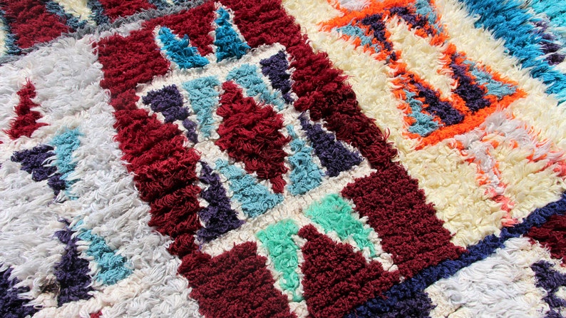 vintage moroccan rug 183x112moroccan wool rug 3 x 6 boho rug-berber carpet-boujaad rug-beni ourain-morocco rug-area rug-bohemian rug image 8