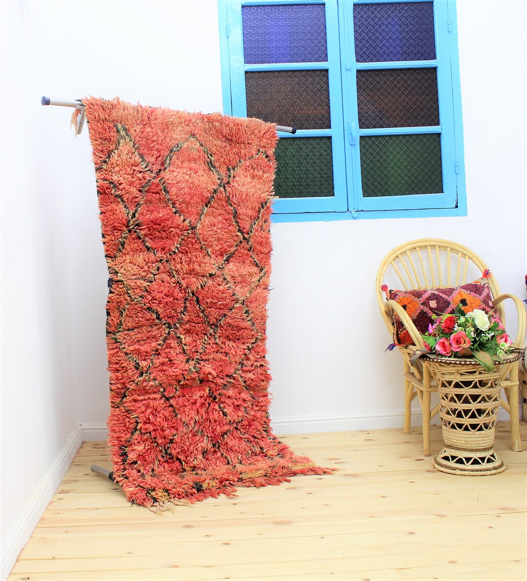 SMALL MOROCCAN RUG - 2 X 5 Living Room Vintage Morrocan Rug Aesthetic ...