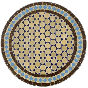 Handcrafted Moroccan Mosaic Table – Unique and Vibrant Design - Handmade Mosaic Table - Moroccan Coffee Table - Round Zellige Mosaic Table