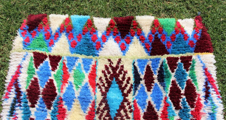 vintage moroccan rug 183x112moroccan wool rug 3 x 6 boho rug-berber carpet-boujaad rug-beni ourain-morocco rug-area rug-bohemian rug image 6