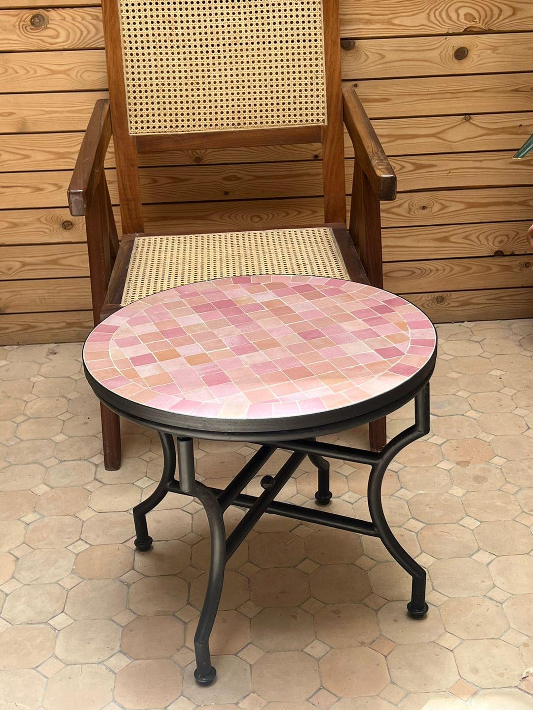 Mosaic Table : Pink Mosaic Round Table - A Blend of Moroccan Design and ...