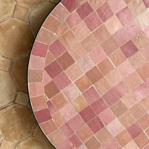 Mosaic Table : Pink Mosaic Round Table - A Blend of Moroccan Design and ...