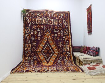 7x11ft Moroccan Rug :Pink Moroccan rug  wool rug huge large vintage oushak bohemian berber rug handmade rug kilim rug checkered rug shag rug