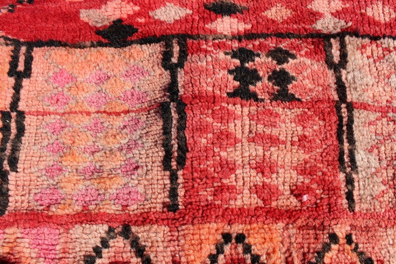 Vintage Moroccan Rug 6 x 8 Handmade Beni Ourain-Area Rug-Berber Rug-Authentic Beni Ouarain Rug-Boujad 270x200trendy rug-checkered rug image 8