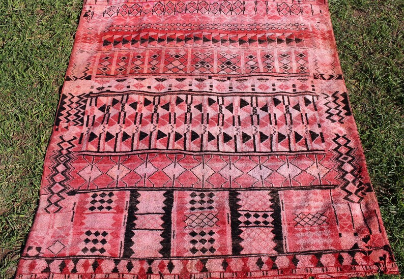 Vintage Moroccan Rug 6 x 8 Handmade Beni Ourain-Area Rug-Berber Rug-Authentic Beni Ouarain Rug-Boujad 270x200trendy rug-checkered rug image 6