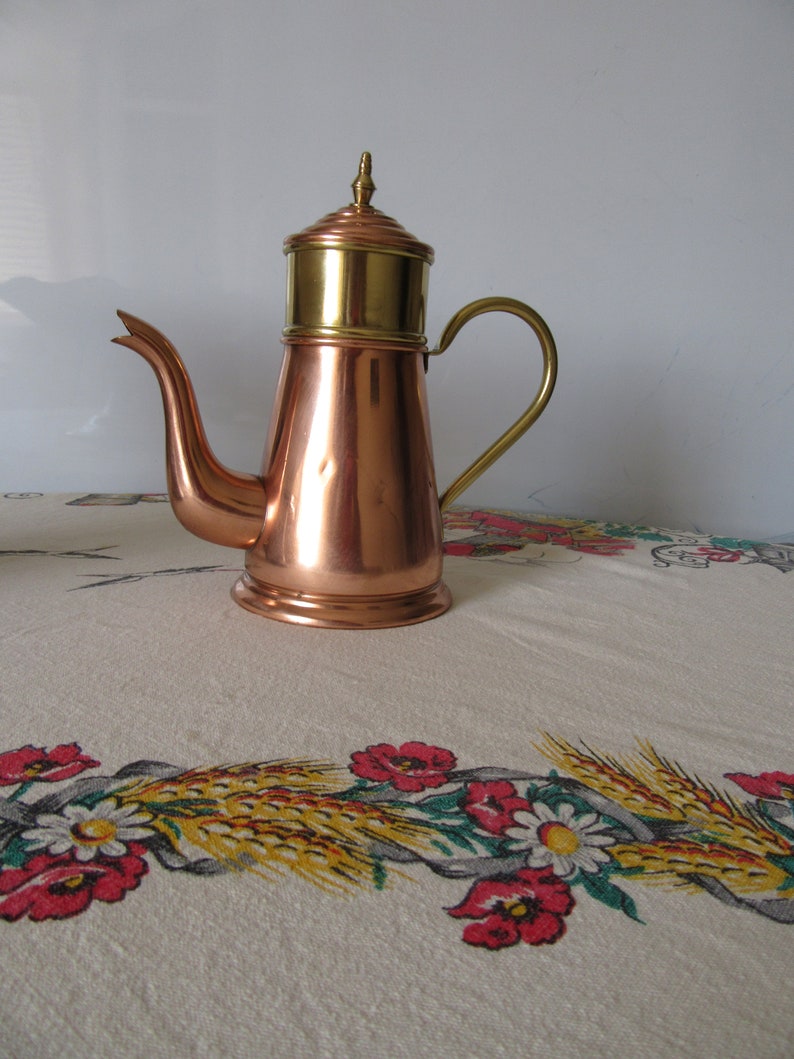 Tinned and Hammered Copper Coffee Maker Vintage French Etsy