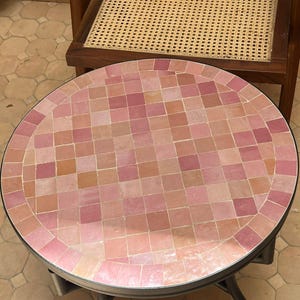 Mosaic Table : Pink Mosaic Round Table - A Blend of Moroccan Design and ...