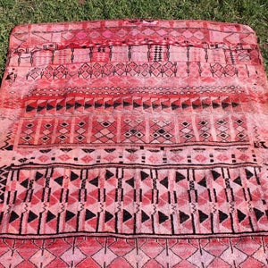 Vintage Moroccan Rug 6 x 8 Handmade Beni Ourain-Area Rug-Berber Rug-Authentic Beni Ouarain Rug-Boujad 270x200trendy rug-checkered rug image 4