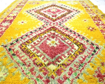 Taznakhte Moroccan Rug 4 x 10 -Area Rug - Vintage rug - Antique rug - Old Rug - Berber Rug -Safran Rug - Handmade Rug (318x126)-Moroccan rug