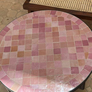 Mosaic Table : Pink Mosaic Round Table - A Blend of Moroccan Design and ...