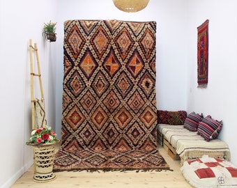 beautiful Moroccan rug -- Moroccan rug huge - bohemian red rug - berber carpet - Colorful handmade & vintage wool rug 5 x 11- (350x174)cm