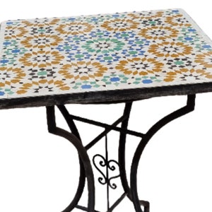 Mosaic Table :Exquisite Moroccan Mosaic Dining Table Elevate Your Space with Exotic Charm