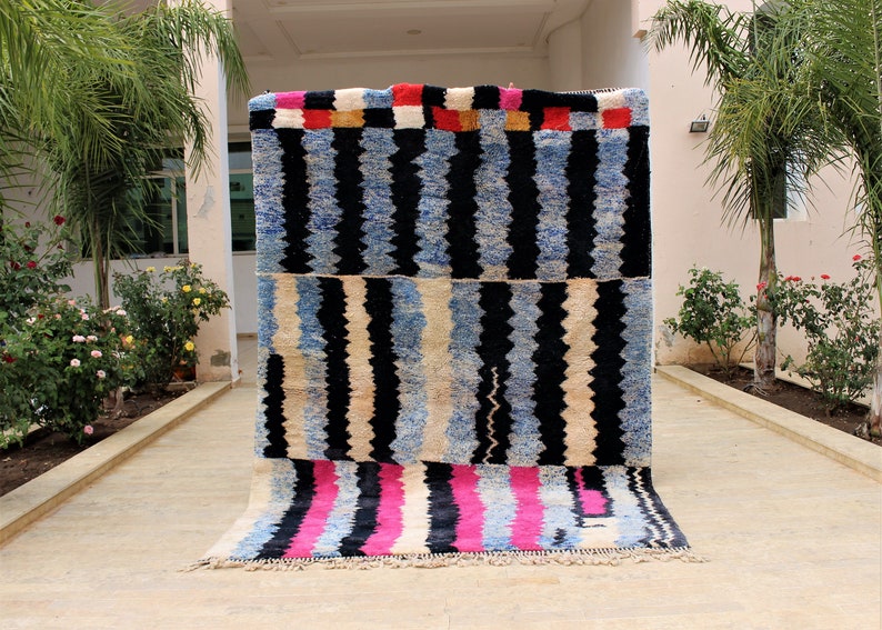 Custom Moroccan rug Moroccan rug berber rug custom doormat Beni ourain rug Wool Area handemade rug azilal rug checkered rug image 1