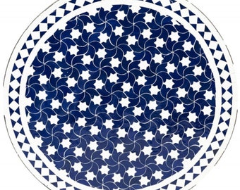 Handgemaakte Marokkaanse Mozaïek Zellige - Smeedijzeren tafel - Authentiek ambachtelijk vakmanschap - Populaire mozaïek-bistrotafelimport