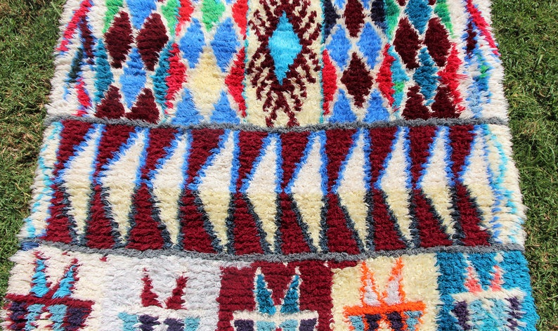 vintage moroccan rug 183x112moroccan wool rug 3 x 6 boho rug-berber carpet-boujaad rug-beni ourain-morocco rug-area rug-bohemian rug image 5