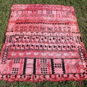 Vintage Moroccan Rug 6 x 8 Handmade Beni Ourain-Area Rug-Berber Rug-Authentic Beni Ouarain Rug-Boujad 270x200trendy rug-checkered rug image 3