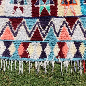 vintage moroccan rug 183x112moroccan wool rug 3 x 6 boho rug-berber carpet-boujaad rug-beni ourain-morocco rug-area rug-bohemian rug image 4