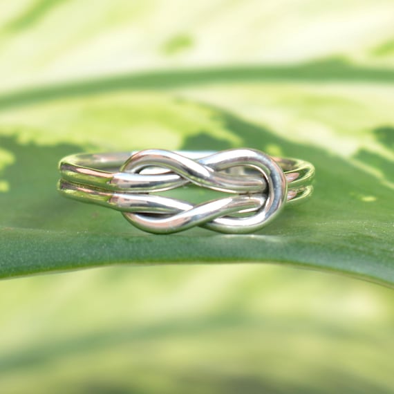Sterling Silver Love Knot Ring: Dainty Infinity Band, Friendship