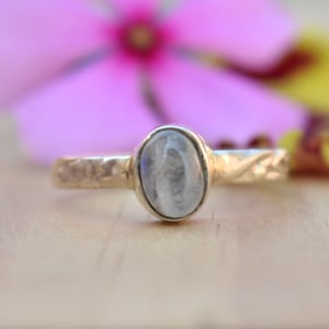 Rainbow Moonstone Ring: Handmade 925 Sterling Silver Minimalist Jewelry