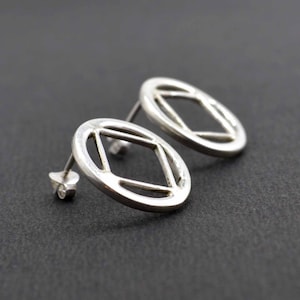 Sterling Silver Open Circle Stud Earrings: Handmade Geometric Jewelry