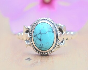 Sterling Silver Turquoise Ring: Handmade Artisan Jewelry