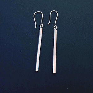 Silver Bar Earrings, Sterling Silver Dangle Earrings, Long Drop Silver Earrings, Minimalist Jewelry, Handmade Earrings, Unique Gift For Her