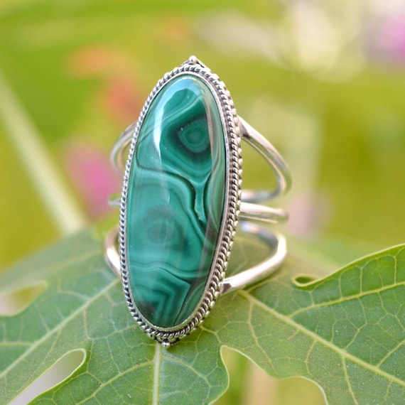 Labradorite Ring Large Elongated Oval with Split Band Sterling Silver Labradorite Ring Large Elongated Oval with Split Band Sterling Silver