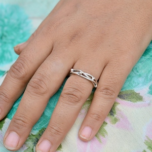Infinity Sterling Silver Ring, Women Thumb Ring, Knot Band Ring, Minimalist Silver Ring, Dainty Stackable Ring Handmade Jewelry Gift For Her