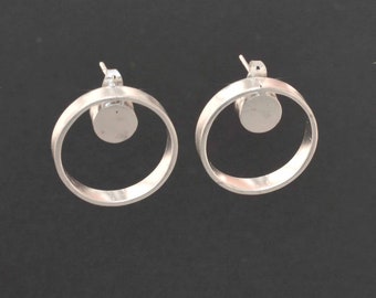 Kreis Ohrringe Sterling Silber Damen Ohrringe Hoop Geometrische Ohrstecker Bold Ohrringe Statement Ohrringe Moderne Zeitgenössische Ohrringe