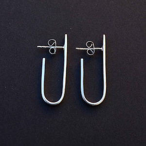 Minimalist Earrings, Sterling Silver Modern Earrings, Handmade Jewelry, Cute Studs Earrings, Simple Silver Bar Earrings Women, Gift For Her